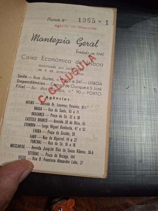 Caderneta antiga bancária Montepio