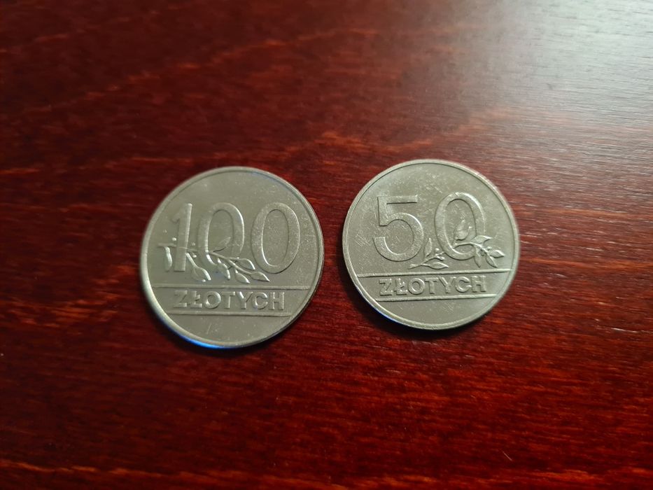 Monety RP i PRL 100, 50, 20 i 10 złotych 1990