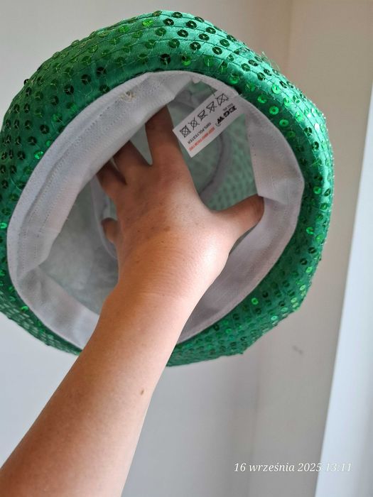 Zielony kapelusz cekinowy fedora, disco, Dzień Św. Patryka, imprezowy