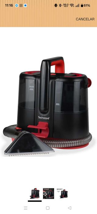 Aspirador de estofos, limpeza rápida e fácil, adequado para sujidade de animais de estimação, tapetes, interior do carro, 600 w