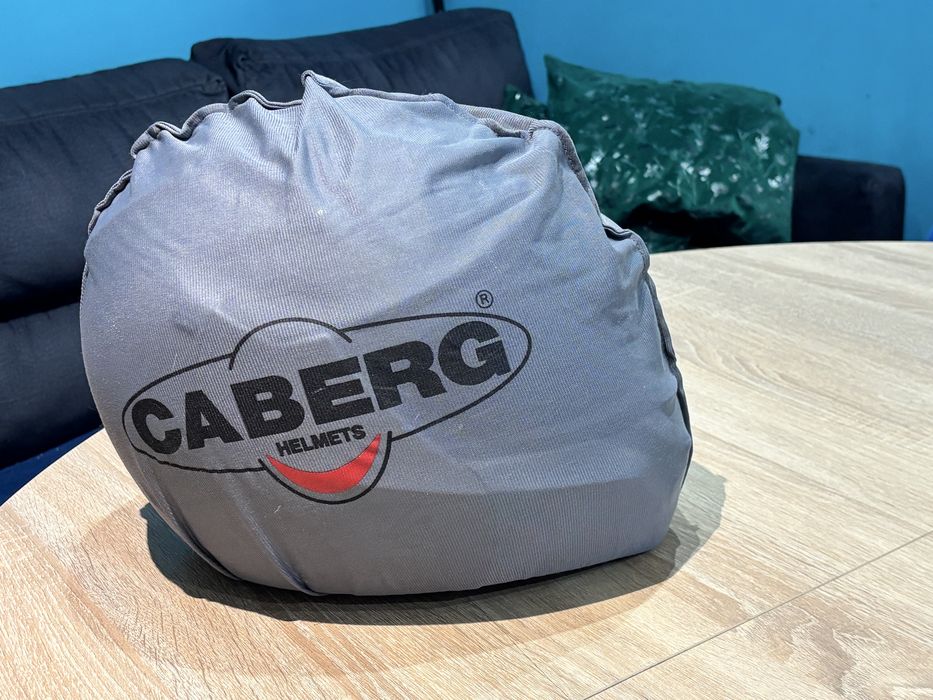 Kask szczekowy blenda przeciwsloneczna interkom CABERG JUSTISSIMO GT 2xl otwierany  otwierana szczeka ladny stan bezwypadkowy bialy