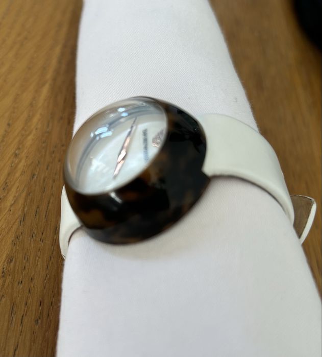 Zagatek Emporio Armani designerski, biało brazowy
