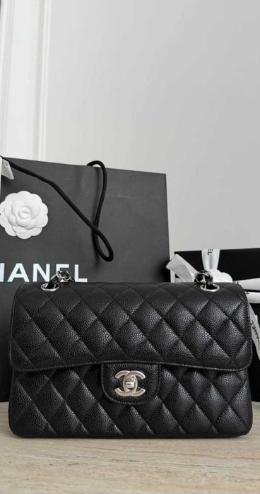 30 розмір Оригінал Сумка Chanel Шанель Maxi Classic Handbag ікра HAAS срібло