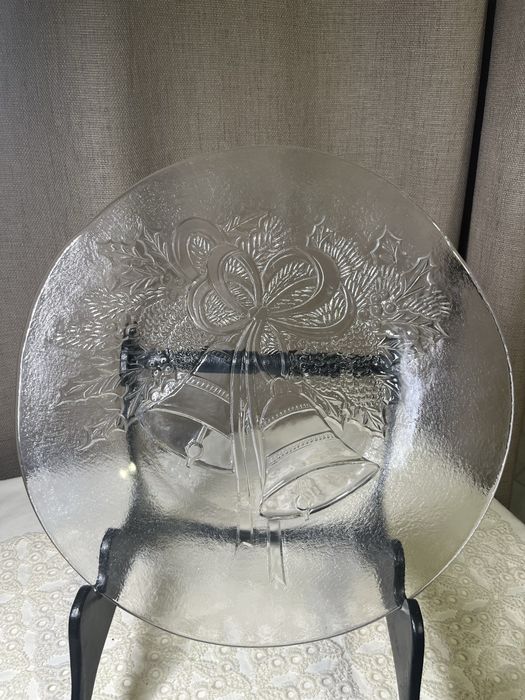 Duży talerz patera Walther Glas Christmas Bells 36 cm vintage #45
