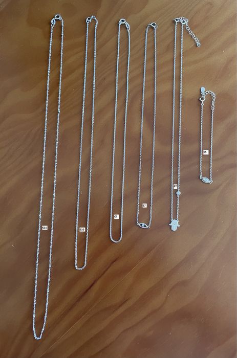 Fios, aneis e pendentes em prata