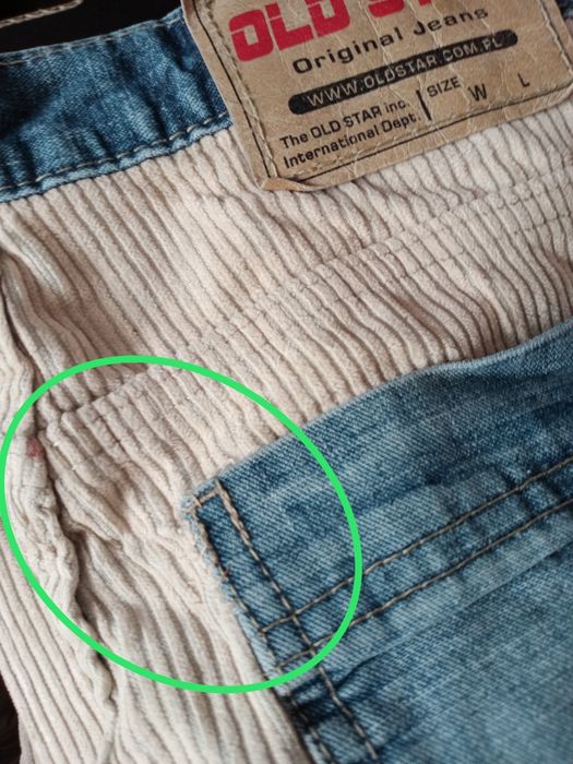 Jeansowo-sztruksowe spodnie męskie Old Star