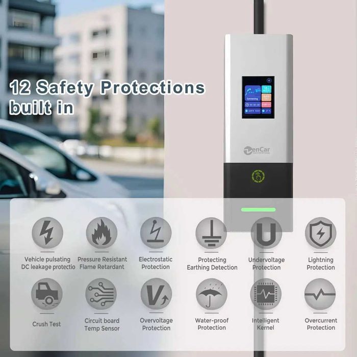 Зарядний пристрій для електромобілів Zencar c20 GBT ,Type 1,Type 2,  7.4кВт 32a (WI-FI)