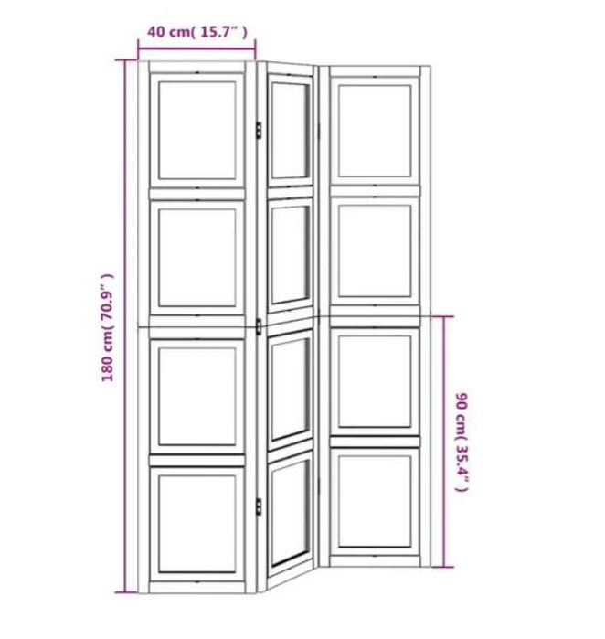 Parawan pokojowy, 3-panelowy, biały, lite drewno