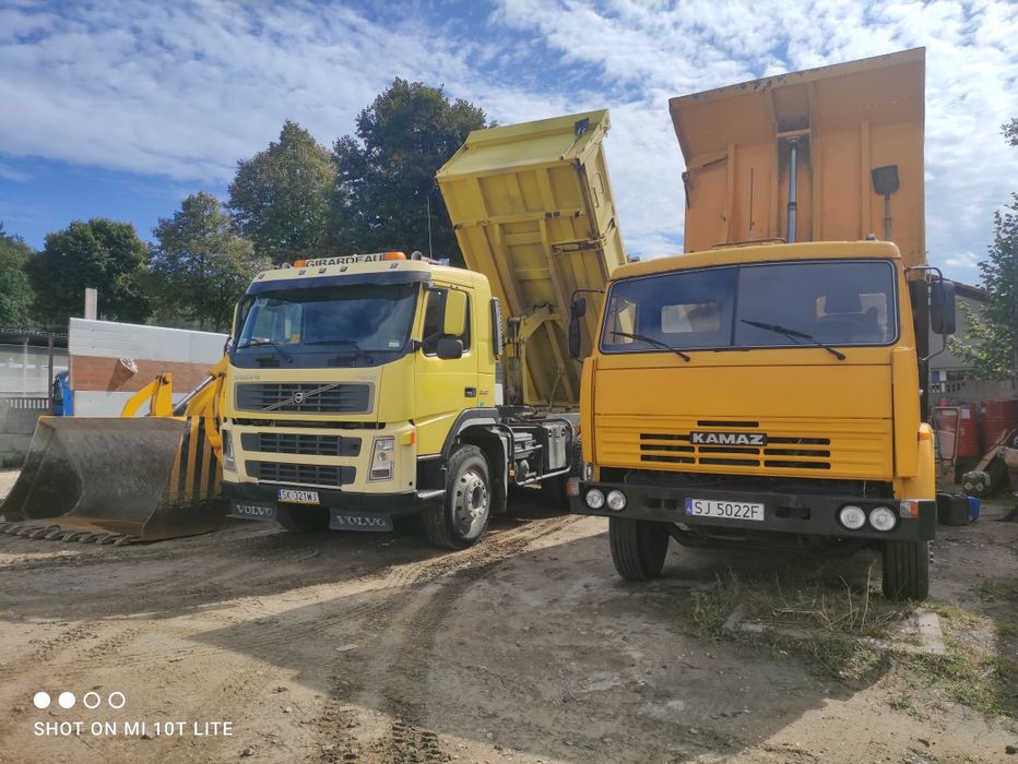 Usługi transportowe materiałów sypkich piasek kruszywa ziemia gruz