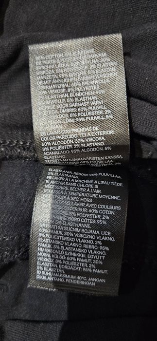 Spodnie ciążowe S H&M bawełniane czarne elastyczne z pasem damskie dlu