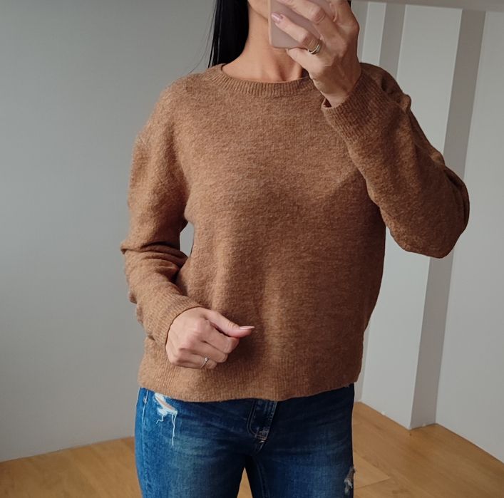 Swetr sweterek karmelowy brązowy  S M