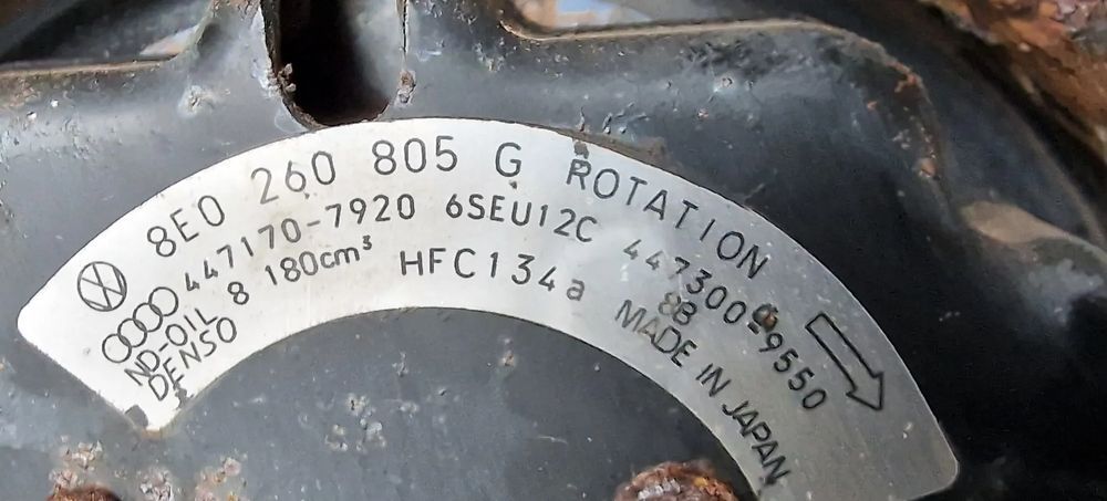 sprężarka kompresor klimatyzacji 8e0260805g audi a4 b6 1.8 t