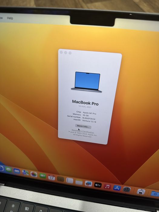 Macbook Pro 14 M1Pro 16GB 512SSD