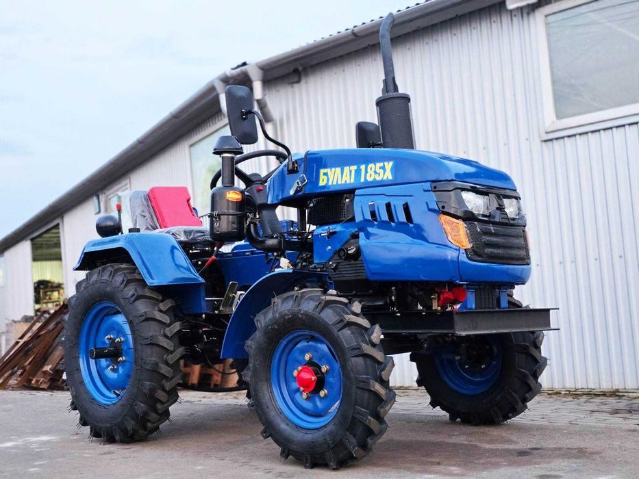 Міні-трактор Булат 185Х з триточкою, польський плуг, фреза широкі шини