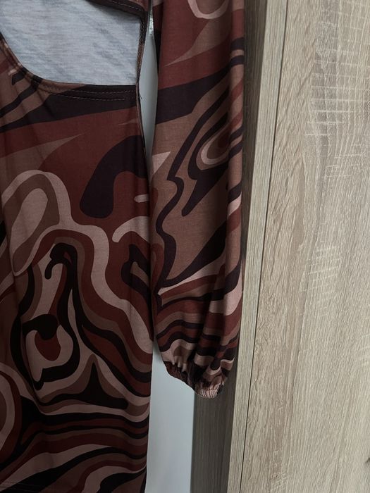 Brązowa nowa z metką sukienka we wzory somebody else s