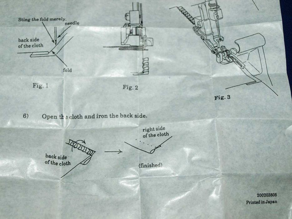 Лапка для потайной строчки для оверлоков Janome (Джаноме)(200-203-104)