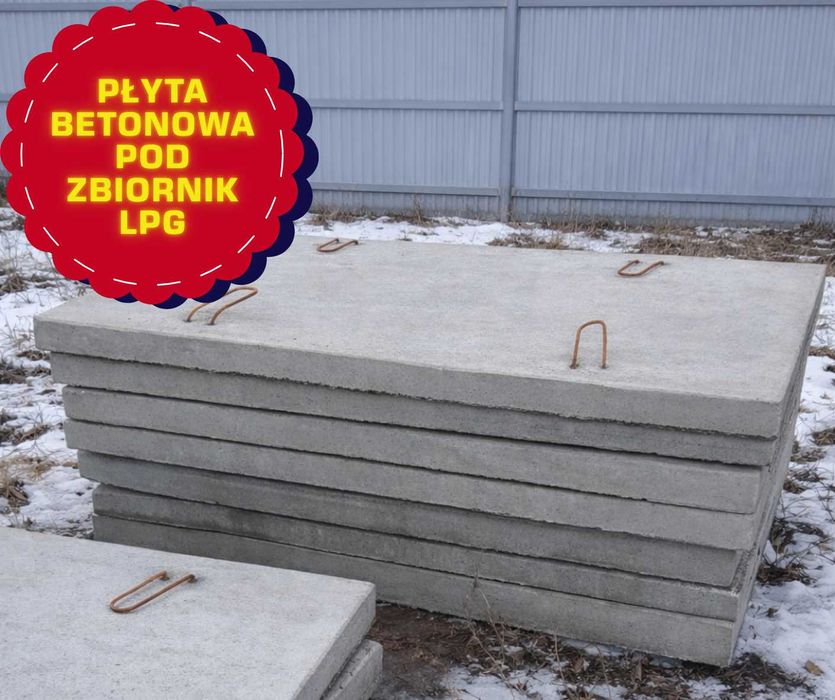 Płyta betonowa 200/120/12  pod zbiornik ciśnieniowy