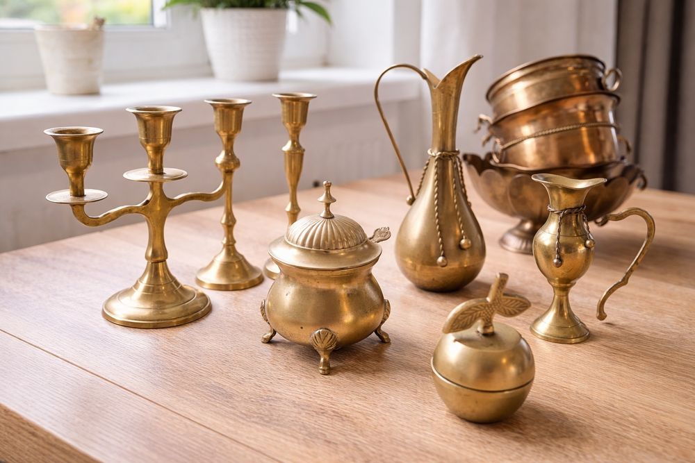 Zestaw mosieżnych dekoracji