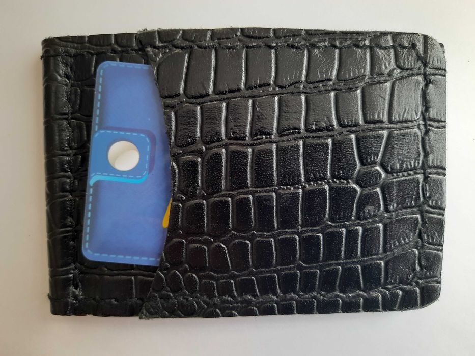 Затискач з натуральної шкіри ручної роботи