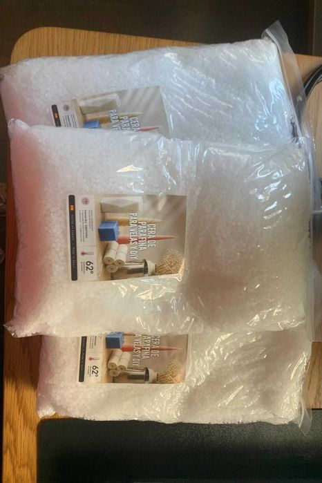 Cera de Parafina Natural para Fazer Velas Aromáticas em Saco de 1Kg, Artesanato DIY_  3 sacos de kg