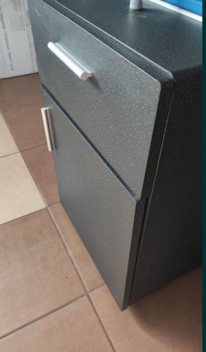 Loft Szklane firmowe biurko grafit metal