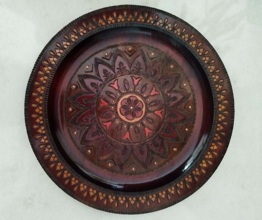 Pratos de madeira de decoração de paredes