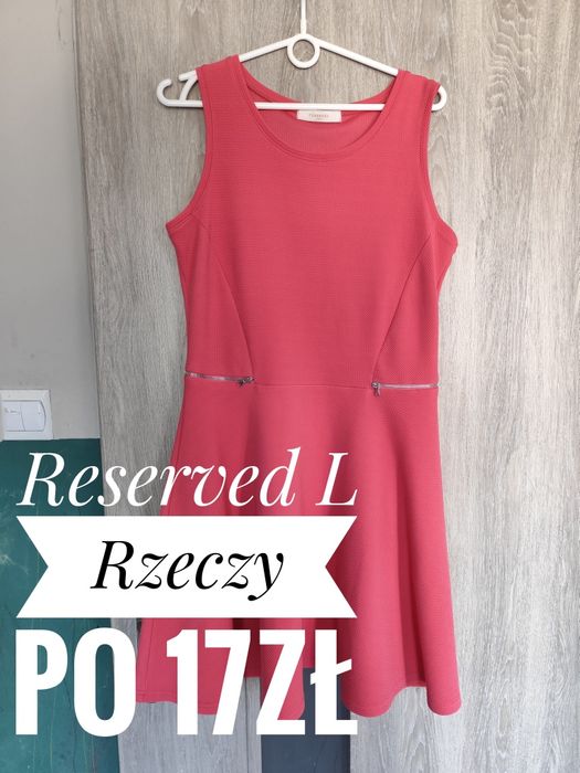Różowa rozkloszowana sukienka Reserved L