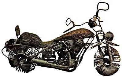 Brinquedos -10 Motas-2 em arame-1 Escultura c/Peças da Harley Davidson - 9 DISPONÍVEIS