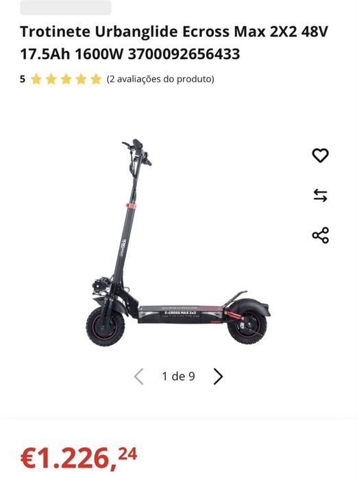 Trotinete Urbanglide Ecross Max 2x2 48V 17.5Ah 1600W