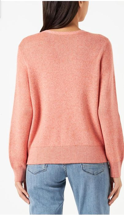 Sweter damski z wiskozą dekolt V morelowy M/L