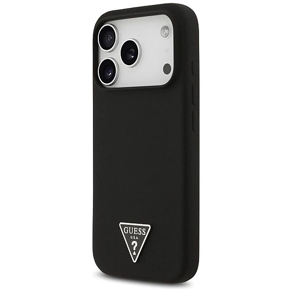 Etui Guess Silicone Triangle Logo MagSafe do iPhone 17 Pro - czarne