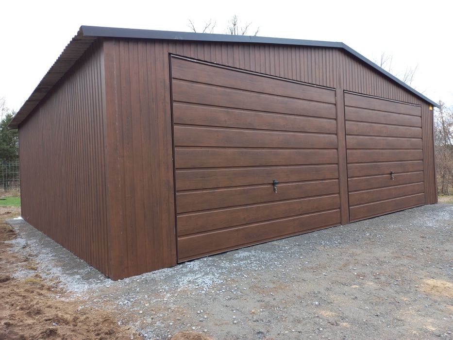 7x6 MAŁ Garaze Blaszane Garaż Blaszany Blaszak Orzech Blaszaki