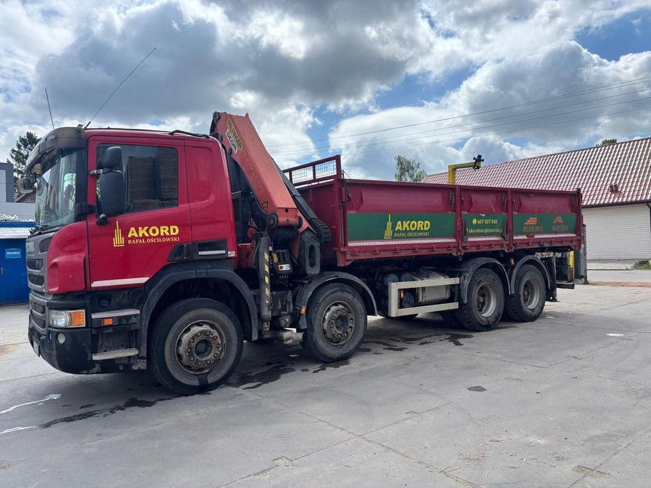 Scania P400 * WYWROTKA 6,20 + HDS PALFINGER PK 27001 * 8X4  Scania P 400 * WYWROTKA 6,20 M + HDS PALFINGER PK 27001 * 8X4
