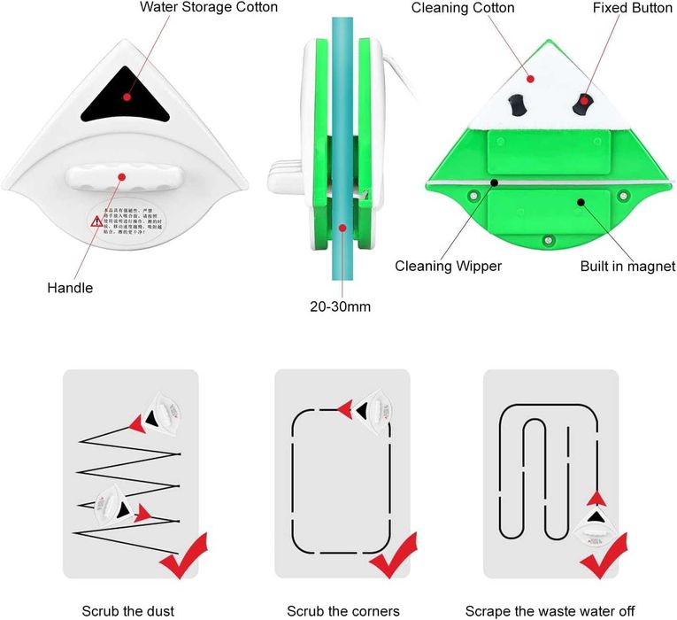 Podazz Magnesowy czyścik do okien do podwójnego szkła