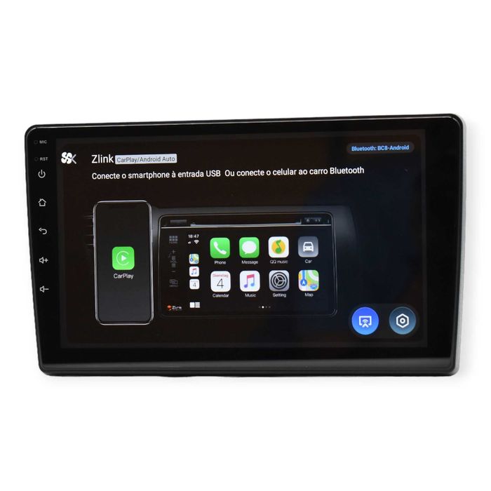 Rádio Android Fiat Ducato Auto WiFi GPS Carplay Mãos Livres Bleutooth