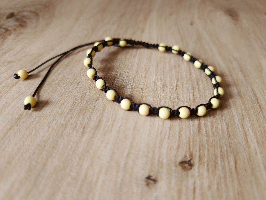 Bransoletka regulowana na sznurku jubilerskim matowa