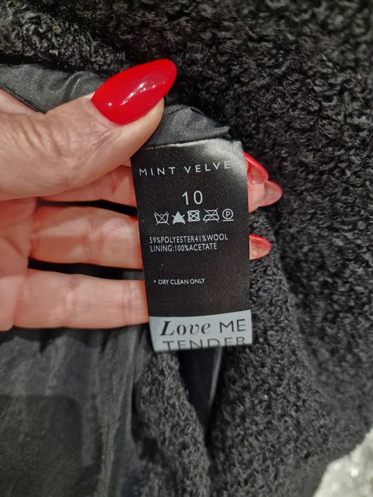Płaszcz oversize bucle Mint Velvet 38 40 wełna luxury