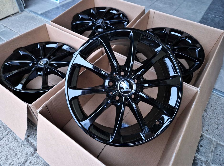 Alufelgi 17 5x112 Skoda Octavia Kodiaq Superb Yeti Karoq Czarne ! 626#