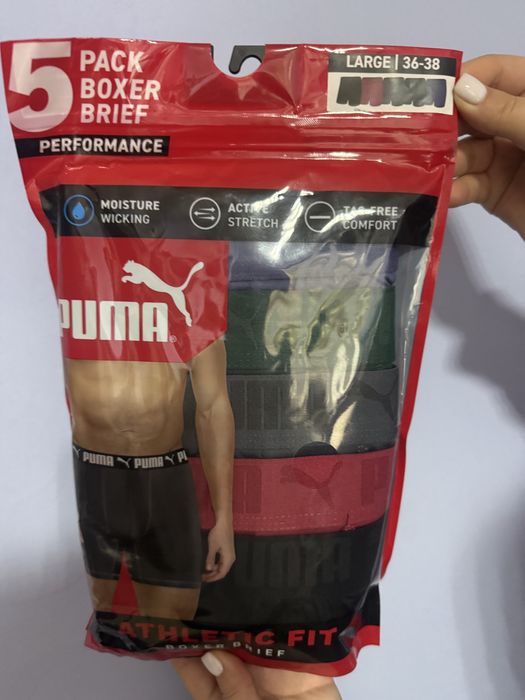 Чоловічі боксери Puma Performance Athletic Fit — набір 5 шт L