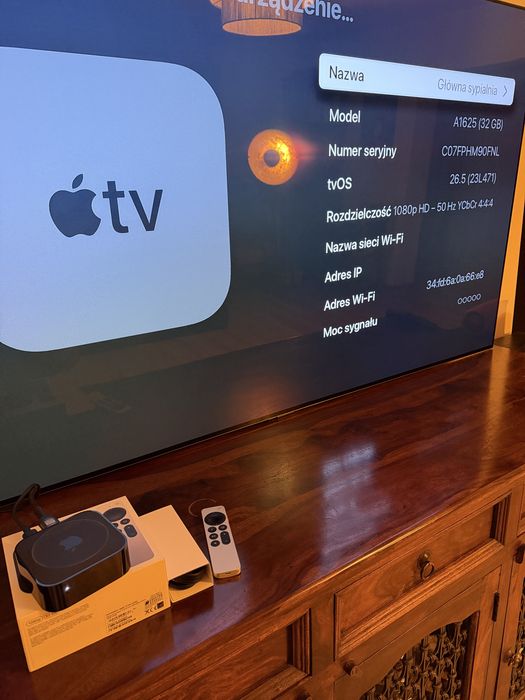 Idealny odtwarzacz multimedialny Apple TV A1625 nowy pilot