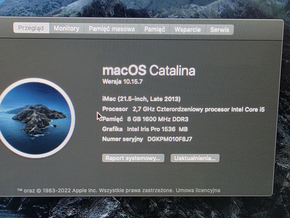 Komputer Apple iMac A1418 Late 2013 21,5" Intel Core i5 8 GB / 1000 GB