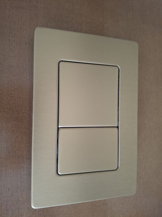 Placa Autoclismo Dourada Escovada Metal (260x180mm) - Compatível com Geberit