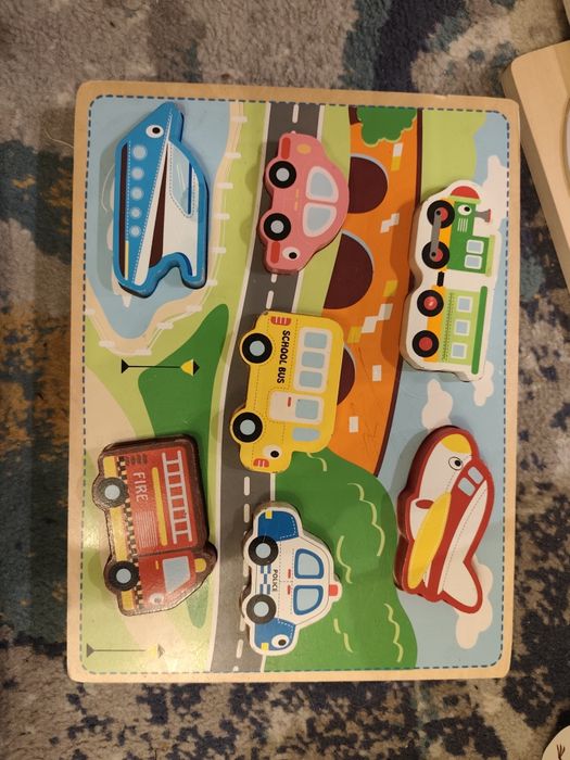 Puzzle drewniane z uchwytem tablica