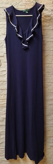 ?Sukienka marynarska Ralph Lauren 36/38 S/M bawełna,modal,granat maxi