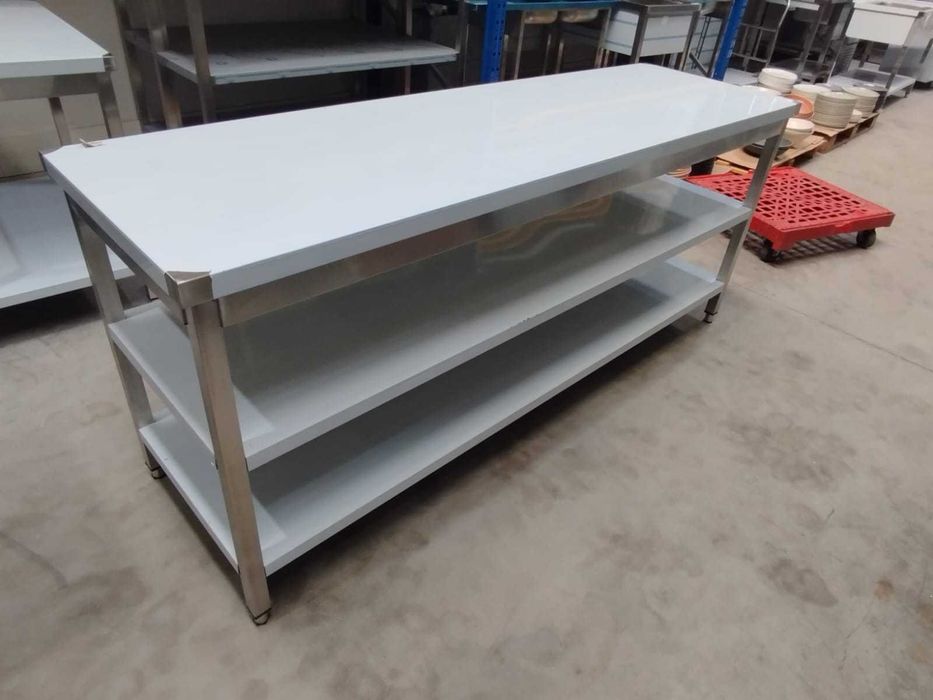 Mesa de Trabalho com 2 Prateleiras - NOVA