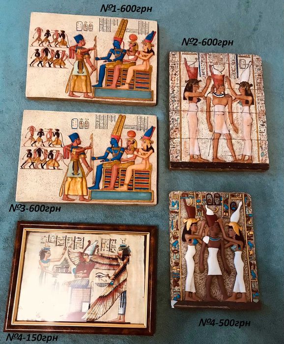 Картина панно объемное камень фреска барельеф Египет папирус