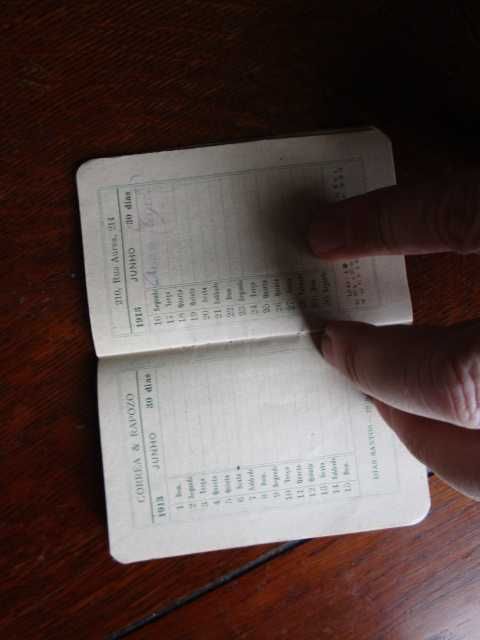 pequena agenda brinde ano 1913 publicitário  calendário