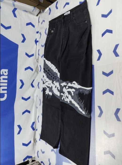 Джинси Lacoste Big Logo Black /лакоста велике лого чорні