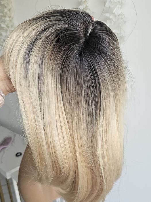 Tupet topper Ala jasny blond z odrostem naturalny efek zagęszczenia