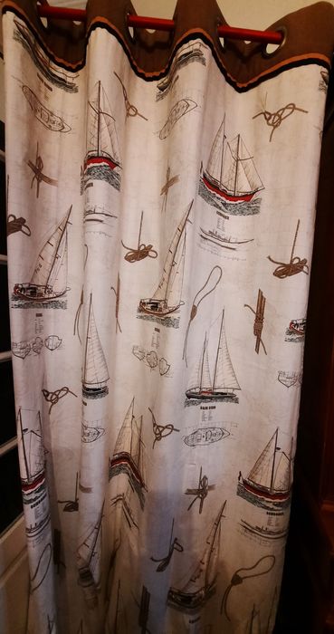 4 Cortinados motivos Náuticos e almofadas